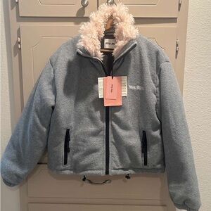 Miu Miu Soft Gray Fleece Top